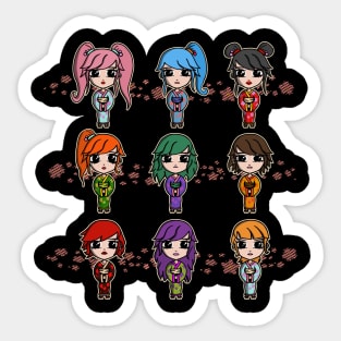 Kawaii Matsuri Chibi Girls for Japan Lover Sticker